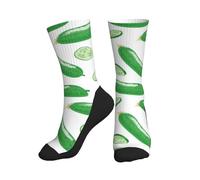 Chaussettes amusantes pour homme et femme, motif concombre vert, chaussettes fantaisie, cadeaux uniques pour femmes et hommes