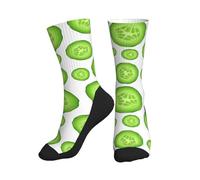 Chaussettes amusantes pour homme et femme, tranches de concombre vertes, chaussettes fantaisie, cadeaux uniques pour femmes et hommes