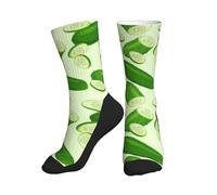 Chaussettes amusantes pour homme et femme, vert concombre, chaussettes fantaisie, cadeaux uniques pour femmes et hommes