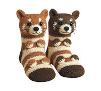 Chaussettes Animaux 3D Tricotées Femmes Double Épaisseur Coton Douces Chaudes Thermiques Confort Hiver Étreinte Chaleureuse Unisexe