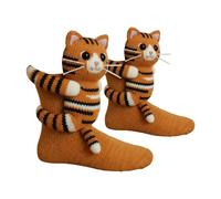 Chaussettes Animaux 3D Tricotées Femmes Double Épaisseur Coton Douces Chaudes Thermiques Confort Hiver Étreinte Chaleureuse Unisexe