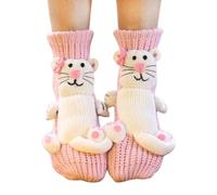 Chaussettes Animaux Tricot 21D Femme Chaussette Animaux Drole, Mignon Et Chaud CrochetéEs À La Main Funny AntidéRapantes Floor Hiver Cadeau Original pour Un Anniversaire Ou NoëL pour Adultes