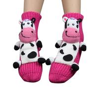 Chaussettes Animaux Tricot 28D Femme Chaussette Animaux Drole, Mignon Et Chaud CrochetéEs À La Main Funny AntidéRapantes Floor Hiver Cadeau Original pour Un Anniversaire Ou NoëL pour Adultes