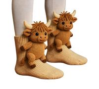 Chaussettes animaux tricotées 3D | Animal Socks | Chaussettes paresseuses 3D drôles | Chaussette compression tricotée forme animal mignon d'hiver | Chaussette chaud Crochet épais, cadeau pour noël