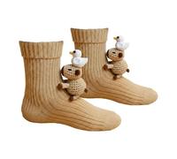 Chaussettes Animaux Tricotées 3D, Crochetées La Main, Coton Double Couche, Embrassement Chaleureux, pour femme homme et enfant