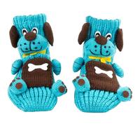 Chaussettes Animaux Tricotées En 3d, Chaussettes Animaux Crochetées À La Main Coton Double Épaisseur, Étreinte Chaleureuse Chaussette Femme Antidérapantes Femme Chaussette (Sky Blue, One Size)