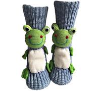 Chaussettes Animaux Tricotées En 3d, Chaussettes Animaux Crochetées À La Main Coton Double Épaisseur, Étreinte Chaleureuse Chaussette Femme Antidérapantes Femme Chaussette (Blue, One Size)