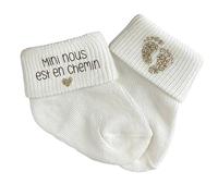 Chaussettes annonce grossesse + boite, mini nous est en chemin, papa, mamie, papi, tata, tonton, annonce grossesse Bébé - Moonbabystore