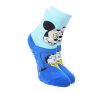 Chaussettes Antidérapantes Disney Mickey pour Garçon, Coton Mélangé, Motifs Colorés, Design Fun, Semelle antidérapante (FR/ES, Numérique, 23, 26, Taille normale, Bleu)