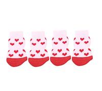 Chaussettes antidérapantes en coton pour animal domestique - Chaussettes mignonnes pour chien et chat - Chaudes - Protection des pattes - Rose - Taille L - Économiques et durables