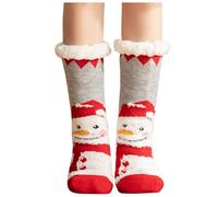 Chaussettes Antidérapantes Femme Chaussettes De Noël À Tricoter, Colorées Et Douillettes pour Une Tenue d'hiver Pelucheux Et Épais en Velours De Corail Anniversaire
