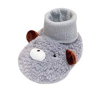 Chaussettes antidérapantes pour bébé fille - Chaussettes épaisses - Chaussettes pour bébé - Chaussons de crèche pour fille - Chaussures d'hiver - Chaussons garçon 30, gris, 12
