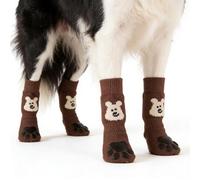 Chaussettes Antidérapantes pour Chien - 4 Pièces Protecteurs De Pattes d'animaux en Coton avec Sangle Réglable, Empêchent Le Léchage des Chaussettes pour Chiens De Petite, Moyenne Et Grande Taille,