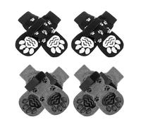 Chaussettes AntidéRapantes pour Chien, 8 pièces Chaussette pour Chien, pour avec Bandes De Fixation Réglables avec Renforcement en Caoutchouc, AméLioration De La Prise en Main du Chien, noir, L