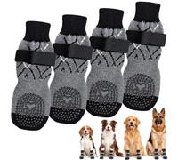 Chaussettes Antidérapantes pour Chien, Double Adhérence & Sangle Ajustable | Lot de 4 Anti-léchage pour Chien, Protection Coussinet Réglable pour Parquet Carrelage, Chiens/Grands Moyens Chiens âgés (XL)