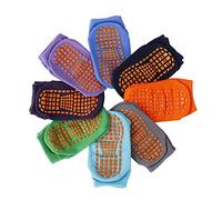 Chaussettes Antidérapantes pour Fille Garçons Bébés Enfants - 8 Paires Chaussettes Basses Non-glissement Chaussons Coton Mignon (18-36 Mois)