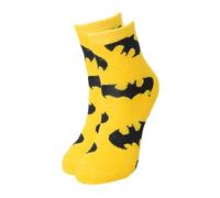 Chaussettes Antidérapantes pour Garçon, Batman, Motif Chauve-Souris, Coton Mélangé, Semelle Silicone, Jaune/Gris/Noir (FR/ES, Numérique, 31, 34, Taille normale, Jaune)
