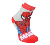 Chaussettes Antidérapantes Spider-Man pour Garçon, Coton Mélangé, Semelle Silicone, Rouge/Bleu/Gris, Usage Quotidien (FR/ES, Numérique, 23, 26, Taille normale, Gris)