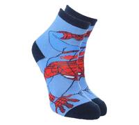 Chaussettes Antidérapantes Spider-Man pour Garçon, Coton Mélangé, Semelle Silicone, Rouge/Bleu/Gris, Usage Quotidien (FR/ES, Numérique, 31, 34, Taille normale, Bleu)