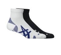 Chaussettes Asics AEG 2 Pack Cushioned Run Quarter Noir Blanc, Taille L