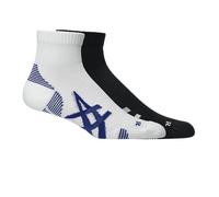 ASICS Chaussettes de running Cushioned Run Quarter – 2 paires, Unisexe 35-38, Noir/Blanc