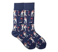 Chaussettes athlétiques mi-mollet avec motif parcours de golf doux et respirant pour un usage quotidien tendance, Navygolfhittheball, Taille unique