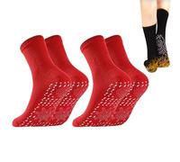 Chaussettes Auto-Chauffantes,2 Paires Chaussettes Chauffantes Tourmaline Femme Homme,Confortables Hiver Chaudes Socquettes,pour Sport,Running,Randonnée,Ski,Camping,D’Hiver,pour Homme Et Femme (Rouge)