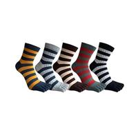 Chaussettes Avec Orteils 5 Pairs Man Short Five Finger Socks Business Cotton Striped Elastic Breathable Party Dress Gentleman Toe Happy Socks 4 Seasons Chaussettes De Course à Pied En Coton Pour Homme