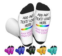 Chaussettes avec texte personnalisé, avec mots nom, image, visage, rôles de mariage, messages humoristiques, cadeau amusant de Saint-Valentin ou d'anniversaire (Semelle)