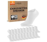 Chaussettes Basses Homme Femme 10 Paires Socquettes Courtes Coton Respirantes (Blanc 47-50)