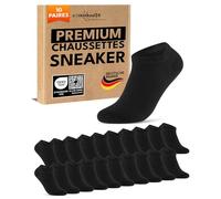 Chaussettes Basses Homme Femme 10 Paires Socquettes Courtes Coton Respirantes (Noir 47-50)