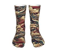 Chaussettes Basses Nuage-Dragon-Chine-Japonais Absorbant La Sueur Chaussettes Habillées Thermiques Crew Chaussette Pour Hiver Cyclisme Tennis
