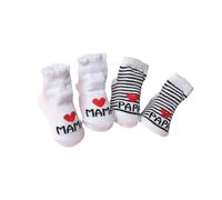 Chaussettes Bébé 0-3 Mois,2 Paires Cadeau Naissance Garçon/Fille avec "J'aime Maman & Papa" - Chaussettons en Coton Doux pour Nouveau-Nés, Baby Shower & Gender Reveal (Cadeau Futur Parents)