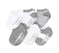 Chaussettes bébé Burt's Bees Baby, hauteur cheville ou mi-mollet, en coton biologique doux - Lot de 6 avec bandes antidérapantes pour bébés et no