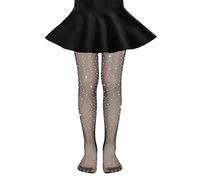 Chaussettes Bébé - Collants Résille pour Fille Bas Résille Collants À Paillettes Bling Legging en Maille Strass Évider Collants pour Noël Dress Up Party (Black 6-12 Years)