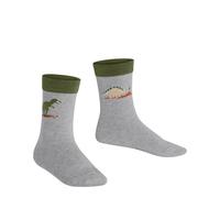 FALKE Dinosaurs K So coton fantaisie 1 paire, Chaussettes Mixte enfant, Gris Lt. Heather 3223, 23-26