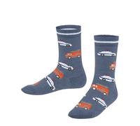 FALKE Police and Fire Cars K So coton fantaisie 1 paire, Chaussettes Mixte enfant, Bleu Light Jeans 6662, 23-26