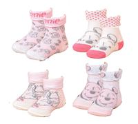 Chaussettes Bébé Naissance Licence Fantaisie: Mickey ,Minnie, Winnie, Roi Lion.. -Assortiment Modèles Photos Selon Arrivages- Pack De 4 Paires Winnie L'ourson Fille
