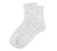 Chaussettes blanches à paillettes pour femme - Chaussettes en tricot unies - Chaussettes thermiques chaudes - Chaussettes courtes - Respirantes - Chaussettes douillettes - Costume de carnaval