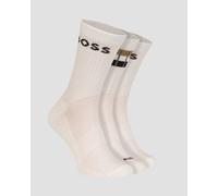 Chaussettes Blanches Pour Hommes Hugo Boss 3p Qs Rib Stripe 50510692-100