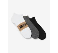 Chaussettes BOSS Logo Stripe blanc gris beige (3 paires)