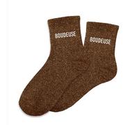 Chaussettes Boudeuse Marron À Paillettes