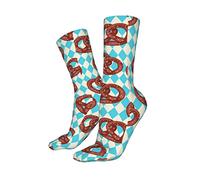 Chaussettes Bretzels Salés Sur Diamant Chaussettes De Sport Respirantes Chaussettes Sport Renforcées Chaussettes Sport Homme Pour Randonnée Sport Yoga Aptitude 40Cm