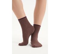 Chaussettes brillantes avec coton - Mindy - TU - Chocolat - Femme - Etam