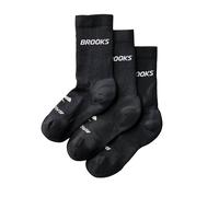 Chaussettes Brooks Run-In Crew 3 Pack Noir Blanc, Taille XL
