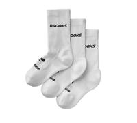 Chaussettes Brooks Run-In Crew Pack de 3 Blanc Noir, Taille S