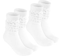 Chaussettes BRUBAKER Slouch - Chaussettes de sport pour femmes, blanc, taille 39-42, 2 paires