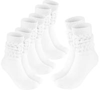 Chaussettes BRUBAKER Slouch - Chaussettes de sport pour femmes, blanc, taille 39-42, 4 paires