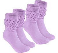 Chaussettes BRUBAKER Slouch - Chaussettes de sport pour femmes, lilas, taille 39-42, 2 paires