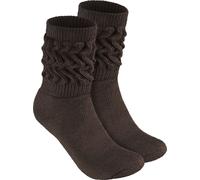 Chaussettes BRUBAKER Slouch - Chaussettes de sport pour femmes, marron foncé, taille 35-38, 1 paire